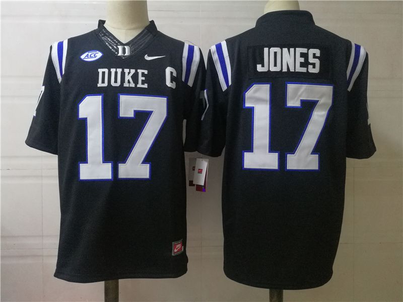 Men Duke Blue Devils #17 Jones Black Nike 2025 NCAA Jersey->ncaa teams->NCAA Jersey